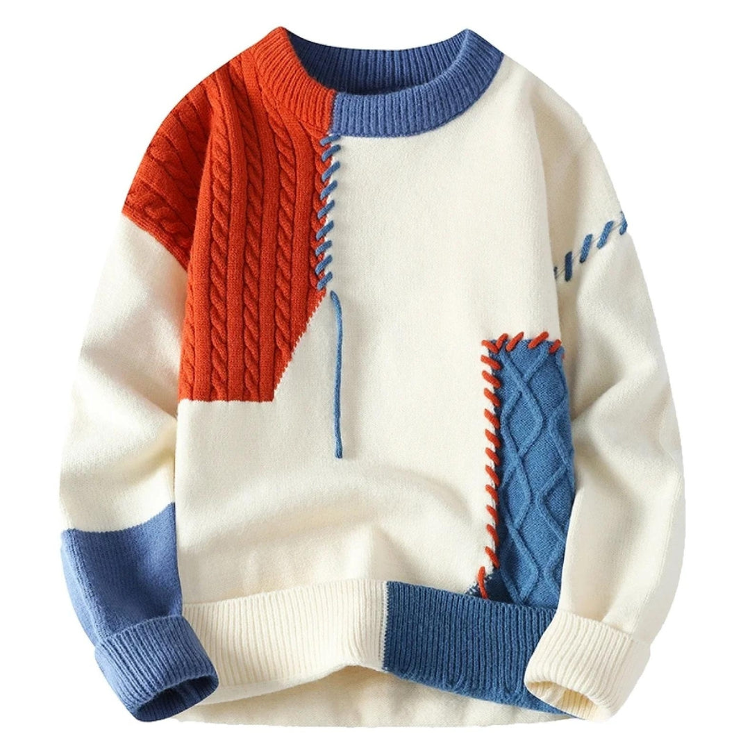 Sander | Kuscheliger Patchwork Pullover