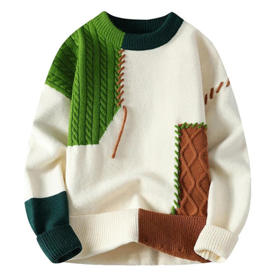 Sander | Kuscheliger Patchwork Pullover