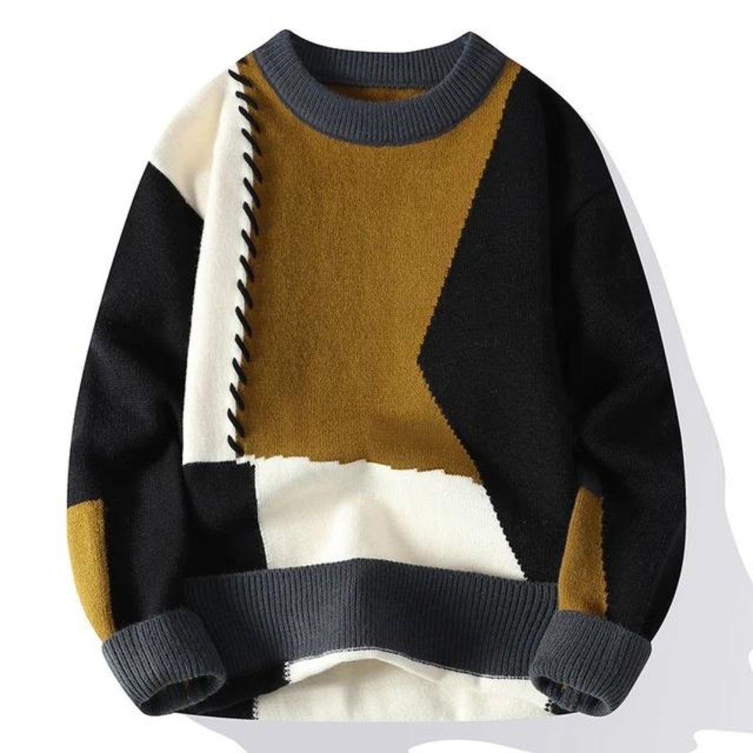 Sander | Kuscheliger Patchwork Pullover